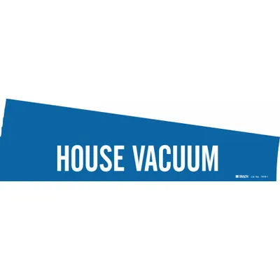 BRADY House Vacuum Adhesive Pipe Marker - House Vacuum Adhesive Pipe Markers
