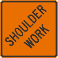 Construction Sign: 24 in x 24 in Nominal Sign Size, Aluminum, 0.080 in, W21-5 MUTCD, Engineer, Rigid (MPN G-12722-EG_24x24)