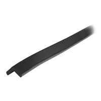 This corner guard is made of polyurethane foam in a flat shape with black finish. It measures 197 inches in overall length and 0.3 inches in thickness, featuring adhesive mounting for installation. Used to protect edges and corners from impact damage in industrial facilities, warehouses, and shipping areas