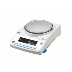 The A&D WEIGHING FX-1202WP is a precision lab balance with 1220 g capacity, 0.01 g readability, 0.01 g repeatability, and 0.02 g linearity. It features an LCD display. Suitable for general laboratory weighing tasks requiring accurate mass measurement.