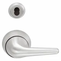 This storeroom lever lockset is constructed with a stainless steel body and a satin stainless steel finish. It features an SL1 lever trim and is designed to be ligature-resistant and ADA compliant. Suitable for use in commercial and institutional settings where safety and accessibility are required