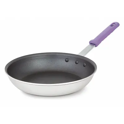 VOLLRATH Fry Pan: Non-Stick, 10 in Top Dia, Aluminum, Black/Silver, Silicone, NSF Certified - Non-Stick Frying Pans
