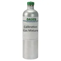 Disposable calibration gas mixture containing methane (1.62% by volume, equivalent to 32.4% LEL) in nitrogen background gas. Provides +/-5% accuracy for verifying and calibrating portable gas detectors. Compatible with all OEM gas detectors