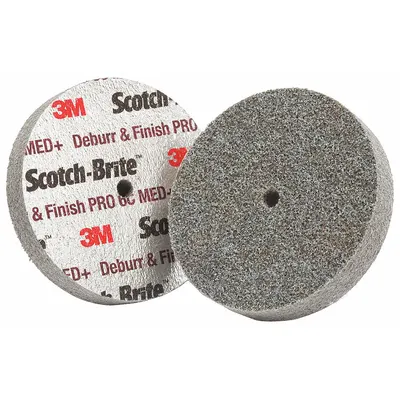 SCOTCH-BRITE DP-UW Unitized Wheel: 2 in Dia x 1/2 in W - Cool-Cutting Light Deburring & Finishing Wheels for All Materials