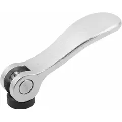 This cam lever features a threaded M8 hole and a 96 mm handle length. Its corrosion-resistant construction suits clamping and adjustment tasks in industrial machinery, jigs, and fixtures where tool-free operation is required.
