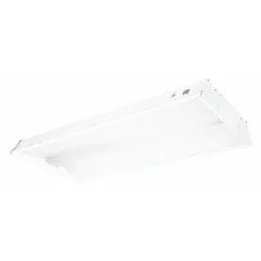 This 2 ft. x 4 ft. LED center-basket troffer delivers 5,615 lumens at 3500K with a power draw of 50.2 W. It operates on 120 to 277V AC and is designed for recessed installation in standard commercial ceiling grids, providing uniform ambient lighting for office, educational, and retail environments.