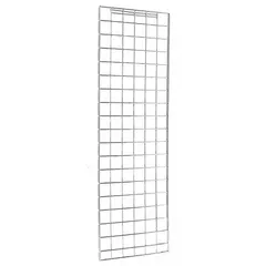 Steel enclosure panel designed for wire shelving systems to enclose back or sides, preventing items from falling. Silver color with chrome finish. Suitable for commercial kitchens, storage rooms, and retail displays.