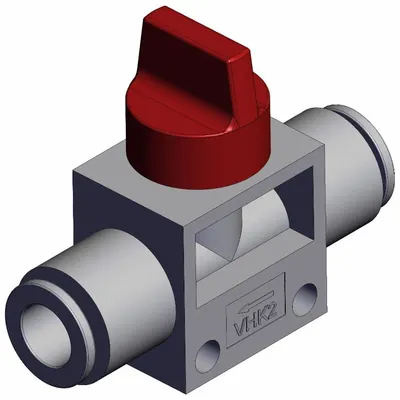 SMC Finger Valve: VHK Series, Knob Actuator, 2 Ports, 8 mm, Side-Ported Body - VHK Series Manual Air Control Valves
