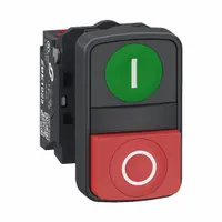 SCHNEIDER ELECTRIC Multihead Operator: Non-Illuminated, 2 Button, Flush Profile, 22 mm Mounting Size (MPN XB5AL734155)