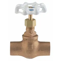 This lead-free bronze globe valve features a rising stem and Z-body configuration with 3/4" female pipe connections. Suitable for on-off or throttling service in gas, oil, or water media systems. Commonly used in commercial plumbing, HVAC, and industrial piping applications.