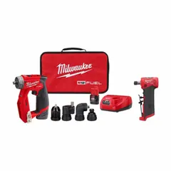 This 12V DC cordless combination kit includes an M12™ die grinder and a drill, with battery included. The die grinder is suited for light grinding, deburring, and polishing in tight spaces, while the drill handles drilling and fastening tasks. Typical applications include maintenance, fabrication, and assembly work where portability and compact size are required.