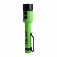 This NIGHTSTICK handheld flashlight delivers 140 lumens of light output with a 24-hour runtime at maximum brightness. It requires 2 AA batteries for operation. Suitable for general-purpose portable lighting tasks in industrial maintenance, security patrols, and emergency response.