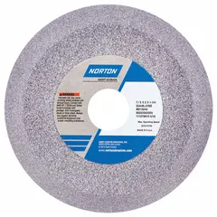NORTON Type 11 flaring cup grinding wheel, 7-inch diameter, 2-inch thickness, 1-1/4-inch arbor hole, 32A46-JVBE specification, wheel hardness J. Suitable for moderate-to-heavy grinding of tool steels in tool and die shops, metal fabrication, and maintenance operations. Sold as a 5-pack.