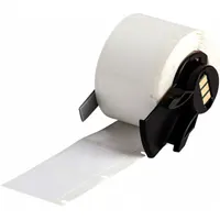 White autoclavable polyester precut labels, 29/32 in x 29/32 in. Designed for use with Brady M710 printer (with Media Adapter) and M61-R6410 ribbon. Suitable for labeling equipment and instruments in environments requiring sterilization