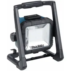 Portable work light operating on 18V DC, delivering up to 750 lumens with two selectable brightness modes. Maximum height of 8 3/8 inches. Suitable for jobsite illumination in construction, maintenance, and repair tasks.