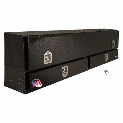 BUYERS PRODUCTS Single Flip-Up Door Topside Box with Drawers, 72 in, Black - Single Flip-Up Door Topside Boxes with Drawers