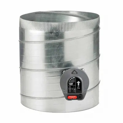 HONEYWELL HOME CPRD14 Round Bypass Damper, 14 in Duct, Steel - Round Bypass Dampers