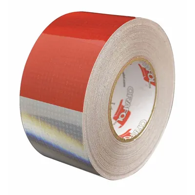 ORALITE Reflective Tape: Commercial Gate Arms/Rail Gate Arms, Red/White, 3 in Wd - Vehicle Reflective Tapes