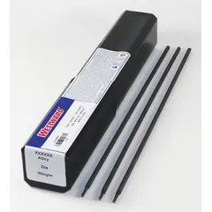 Hardfacing stick electrode for severe abrasion applications. Deposits a wear-resistant layer with a maximum Rockwell hardness of 60 HRC as welded. Used to extend service life of components such as earthmoving equipment, crushers, and conveyor parts. Packaged as 3/16 in x 14 in, 5 lb.