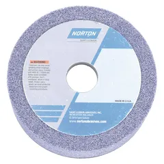 Straight cup grinding wheel, Type 6, with dimensions 6" x 2" x 1 1/4" and specification 38A60-KVBE. Wheel hardness K. Pack of 5. Suitable for light-to-moderate grinding of tool steels in tool and die shops, metal fabrication, and maintenance operations.