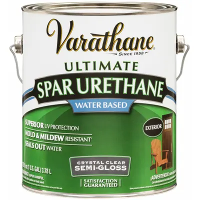 VARATHANE Finish: Finish, Exterior, Water, 1 gal Container Size, Wood, Semi-Gloss - Wood Sealers & Finishes