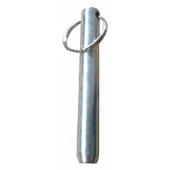 This lock pin is a replacement component for material handling equipment, designed to fit Dayton brand models 21VG56 and 21VG57. It is used to secure moving parts during maintenance and repair, helping to keep compatible machinery operational in industrial and warehouse environments.