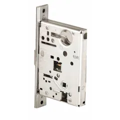 This BEST mortise case with spring latch is designed for commercial-grade door applications. It features a chrome finish and fits standard mortise preparations. Suitable for use in offices, schools, and hospitals where secure latching is required.