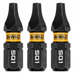 This DEWALT insert bit features a #1 Phillips tip with a standard (Std) tip style and a 1-inch overall length. It is constructed from S2 steel with a hex shank for secure chuck fit. Sold in a 3-pack, it is suitable for driving screws in woodworking, drywall, and general construction applications.
