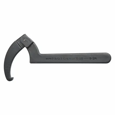 PROTO Spanner Wrench: 4 3/4 in, 9 3/4 in Overall Lg, 1/2 in Hook Thick - Adjustable-Hook Spanner Wrenches