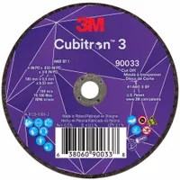 Type 1 cut-off wheel with ceramic abrasive and 60 grit, designed for cool cutting on carbon and stainless steel. Measures 4 inches in diameter, 0.035 inches thick, with a 3/8-inch arbor hole. Suitable for general metal fabrication and maintenance cutting applications