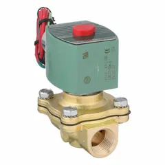 This 2-way, 2-position normally closed solenoid valve is designed for high-flow applications. It features a 1/2 in pipe size, operates on 24V DC, and has a watertight coil enclosure. Suitable for on/off control of liquids or gases in plumbing and industrial systems.