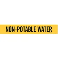 Pipe Marker: Non-Potable Water, Yellow, Black, Fits 2 1/2 to 7 7/8 in Pipe O.D., 1 Pipe Markers (MPN 7203-1)