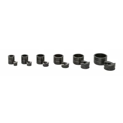 GREENLEE Knockout Punch Set: 10 ga Max Sheet Metal Capacity-Steel, (6) Dies/(6) Punches - Greenlee Knockout Punch & Die Sets
