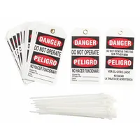 BRADY Danger Bilingual Tag: Danger, Danger Do Not Operate, Polyester, Write-On Surface, Danger, Tag (MPN TG400B)