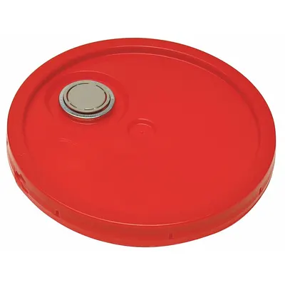 OEM Tear Tab Lid, Red Plastic, 12 1/4 in Overall Diameter - Tear Tab Lids
