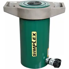 The SIMPLEX R251 is a single-acting general purpose ram with a 25 ton nominal capacity and a 1 in nominal stroke. Constructed from steel, it is suited for industrial lifting, pressing, and maintenance tasks in confined spaces.