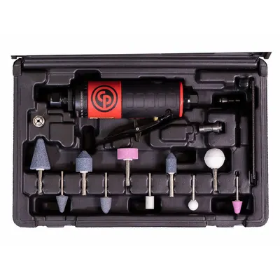 CHICAGO PNEUMATIC Die Grinder Kit: Straight Tool, 0.56 hp Horsepower - Air-Powered Straight Die Grinder Kits