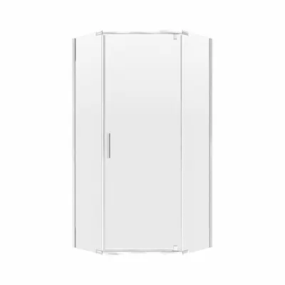 FOREMOST Shower Door: 25 1/4 in Max. Door Wd, 17 1/8 in Fixed Panel Wd, 74 in Overall Ht - Neo-Angle Shower Doors