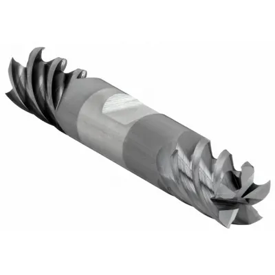 CLEVELAND Square End Mill: Carbide, TiAlN Coated, Double End, 5 Flute, 7/16" Mill Dia - Double-End Carbide Square End Mills