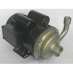 This Dayton centrifugal pump features a 304 stainless steel housing and impeller for chemical resistance. It is powered by a 1/2 hp totally enclosed fan-cooled motor, single phase, 115/230V AC. Suitable for transferring corrosive fluids in industrial processing, water treatment, and chemical handling applications.