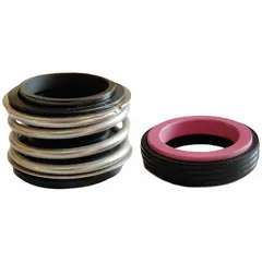 Mechanical seal designed for rotary gear pumps. Prevents fluid leakage along the rotating shaft in industrial fluid-handling systems. Compatible with Dayton brand pumps and cross-referenced with model 4KHF6.