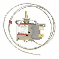 OEM replacement thermostat for Whirlpool refrigerators and freezers. Regulates temperature to maintain consistent cooling and prevent frost buildup. Suitable for residential and commercial appliance maintenance