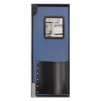 Swinging Door: Polyethylene, 1 Doors, Blue, 3 ft Door Wd, 7 ft Door Ht, Window Included, Textured (MPN 3684RCBL)