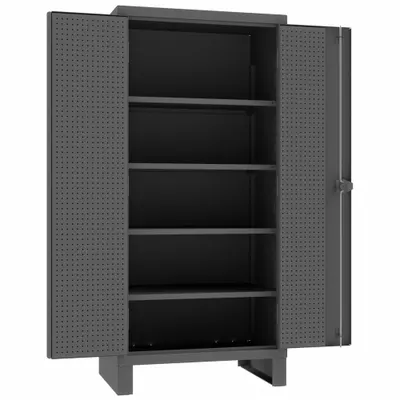 DURHAM MFG HDCP243678-4S95 Industrial Shelf Cabinet with Pegboard - Industrial Shelf Cabinets with Pegboards