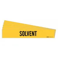 Pipe Marker: Solvent, Yellow, Black, Fits 2 1/2 to 7 7/8 in Pipe O.D., 1 Pipe Markers, 5 PK (MPN 7266-1-PK)