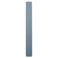 This pilaster is designed for use in commercial bathroom partitions, providing structural support and privacy screening. It features a high-density polyethylene inner core and a pebble-textured charcoal finish. Dimensions: 70 inches height, 7 inches width, 1 inch thickness