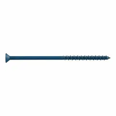 Case-hardened steel concrete anchor screw with zinc-plated finish, 3/16 in diameter, 5 in overall length, flat head, pointed tip, and Torx drive. Removable design for fastening into masonry substrates such as concrete, brick, or block. Supplied in a 100-piece pack.