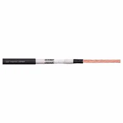 Twisted-pair data cable with 3 conductors of 24 AWG, PUR jacket, and no ground conductor. Minimum bend radius factor of 5 x OD for fixed installation and 8 x OD for flexible applications. Suitable for use in cable carriers and drag chains where continuous flexing is required.