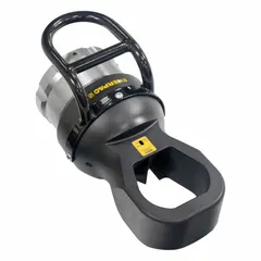 The ENERPAC NSH42 nut splitter is designed to split corroded or seized nuts without damaging bolt threads. It accommodates hex sizes from 4 1/4 in to 5 3/8 in. This tool is used in maintenance and repair applications to remove nuts that are difficult to loosen.