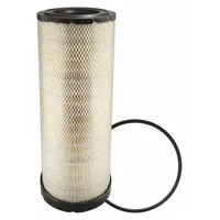 Engine air filter with round-oval shape, radial seal, and cellulose/paper media. Designed for International vehicles. Traps airborne contaminants to protect engine components